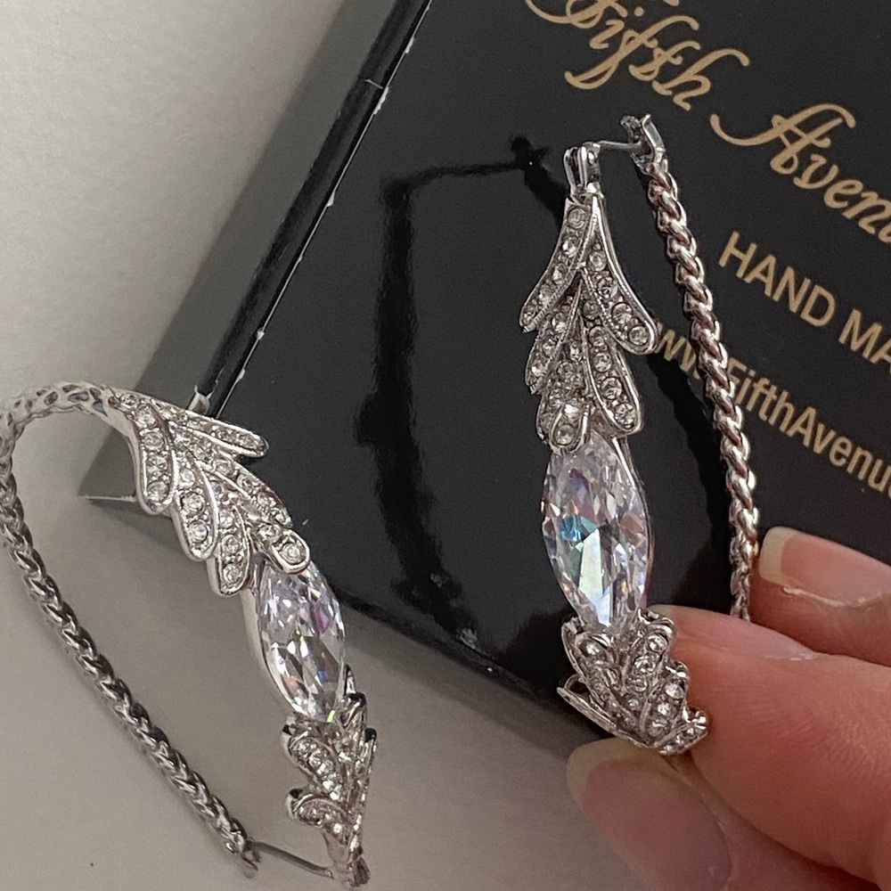 Silver Crystal Embellished Earrings